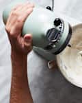 Cream in stand mixer.