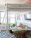 Loft bed in a bedroom