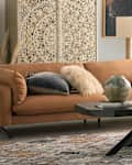 Living room with Arhaus furniture and decor