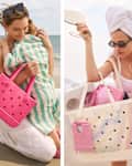 Triptych of 3 lifestyle images of women with Bogg Bags
