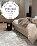 Calista Bed at Arhaus store with Personal Shopper seal in upper left
