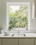 Kitchen sink with a nature view