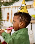 Lovely little boy celebrates