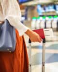 Woman checking in at airport