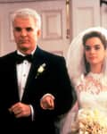 FATHER OF THE BRIDE, from left: Steve Martin, Kimberly Williams, 1991