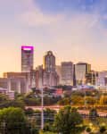 Charlotte, North Carolina, USA uptown skyline at dusk.