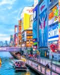 Osaka, Japan-November 18, 2018 : Tourists at  Dotonbori shopping street, Dotonbori is the famous destination for traveling and shopping in Osaka, Japan.