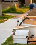 Household various rubbish garbage items put on the street for council bulk waste collection. City waste management