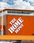 Toronto, Canada, March 23, 2023; The storefront and sign of Canadian division of Home Depot lumberyard and home improvements store in Marham, looking like a big box
