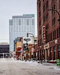 MINNEAPOLIS, US - Dec 25, 2022: A beautiful shot of the North Loop neighborhood in Minneapolis