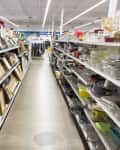 Wide view of the Goodwill store retailer. Popular second hand, donation based seller of goods.