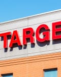 Chicago, United States - May 3, 2023: Target logo on a discount department store branch supermarket shop discounter in Chicago, United States.