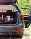 transporting a baby stroller in the trunk of a car when folded