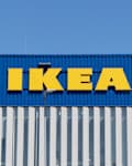 Delft, The Netherlands - May 12, 2025: Sign Ikea on the IKEA Store building