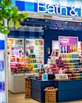 Interior of Bath and Body Works store in shopping mall.