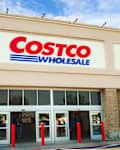 Spokane, Washington - July 29 2025: The main entrance to a COSTCO Wholesale store, an American corporation which operates a chain of membership-only big-box warehouse club retail stores in the USA.
