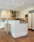 Kitchen with two tiered island