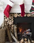 Christmas stockings hanging by the chimney