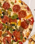 Cauliflower crust supreme pizza.