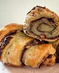 Three-ingredient chocolate croissant recipe.