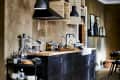 Kitchen with black IKEA cabinets