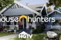 Craftsman-style house with a garden, white picket fence, and "House Hunters" logo overlay.