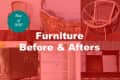Collage of furniture makeovers, including chairs, cabinets, and a floral sofa, labeled "Best of 2016 Furniture Before & Afters."