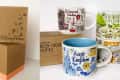 Starbucks Disney Parks mugs featuring Magic Kingdom, Hollywood Studios, and Animal Kingdom designs next to packaging.