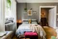 A studio apartment with taupe walls