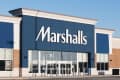 Marshalls store exterior with blue facade, large logo, and glass entrance.