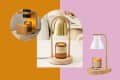 A collage of candle warmers, three different styles