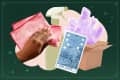 Collage of astrology objects, crystals, cleaning supplies