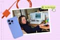 picture of a computer room, silo of a phone, charger "do not disturb"