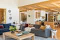 modern living room with mix and matched sofas