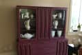 Before: hutch painted dark cranberry color