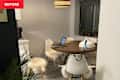 Before and after of dining nook.