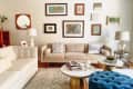 Living room with gallery wall above the couch