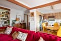 Vintage inspired living space in mid century home.