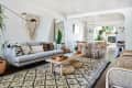 boho living room features lots of natural fibers like wicker, jute and macrame