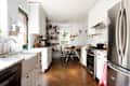 white galley kitchen