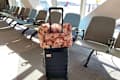 Baggu small cloud carry on at airport