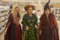 Hocus Pocus 2 still: the Sanderson sisters in a pharmacy
