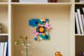 multi colored modern art sculpture set from lego