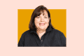 Ina Garten headshot on colored background