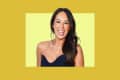 Joanna Gaines headshot graphic, yellow and gold.