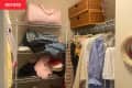 Closet before organizing.