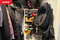 coat closet cluttered before