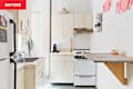 White plain kitchen before home staging.