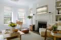 Living room with furniture placed on the diagonal