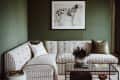 Dark Green and Chocolate Brown living room